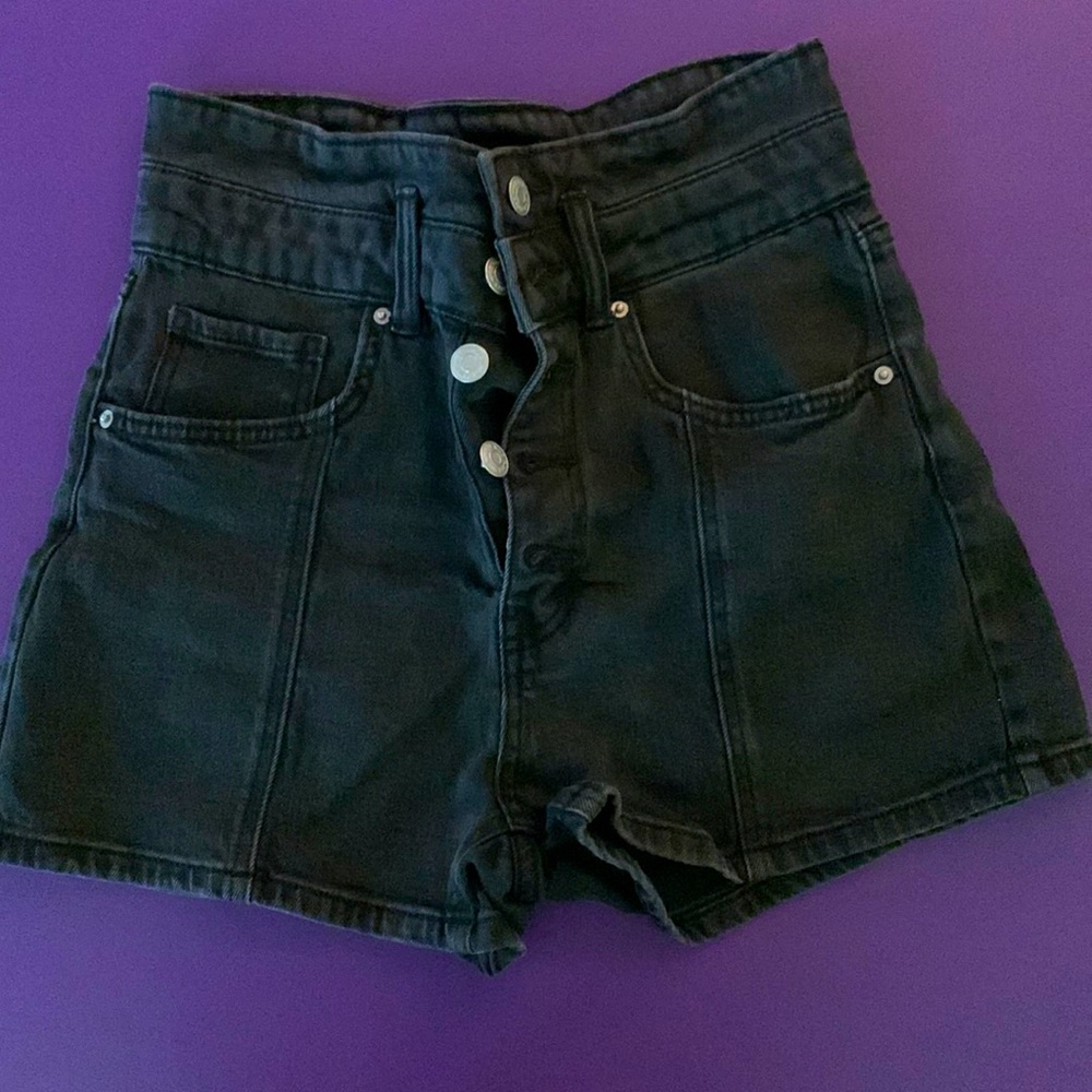 Black jean shorts